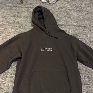 LONELY GHOST Black Hoodie with Text